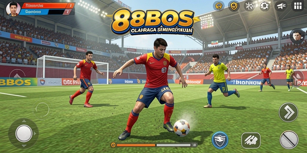 Gambar tampilan gameplay seru di 88BOS dengan aksi olahraga.