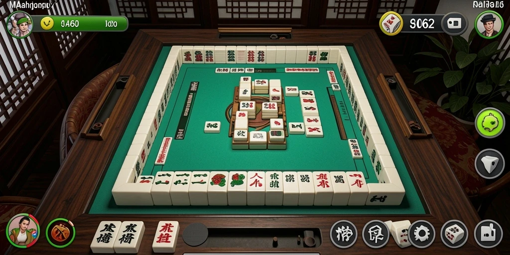 Gameplay seru Mahjong di aplikasi AA62.