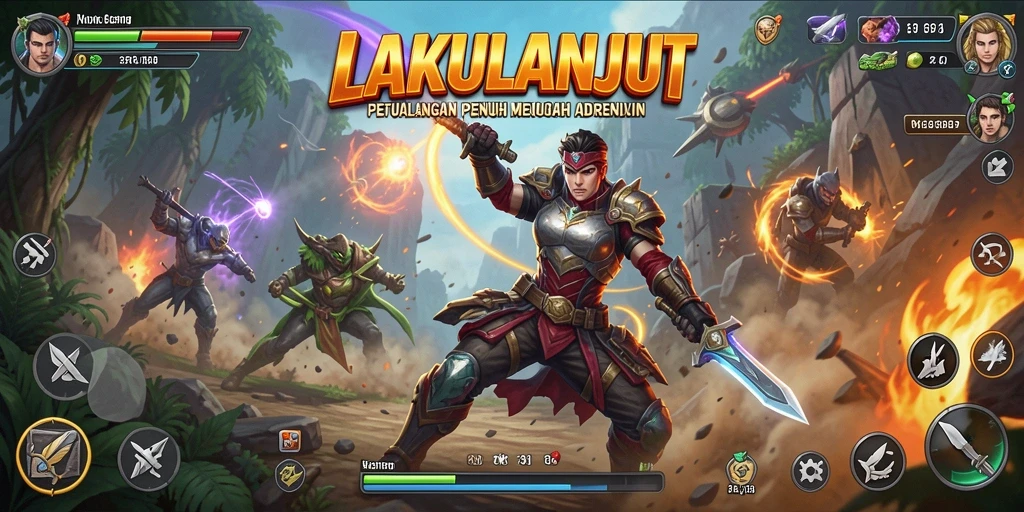Tampilan gameplay LAKULANJUT yang penuh aksi dan ketegangan.
